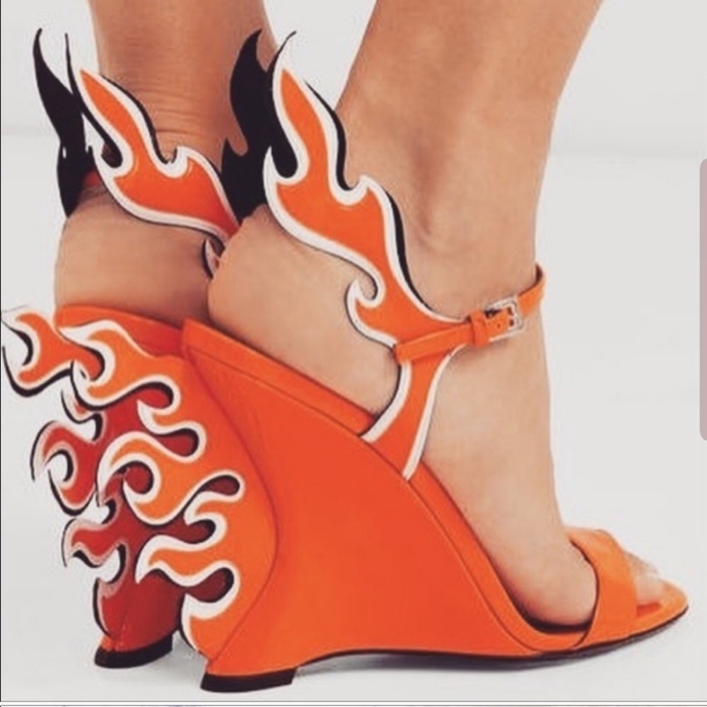 Cape Robbin's Hell Flame Wedge Sandals